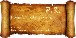 Pongó Kálmán névjegykártya